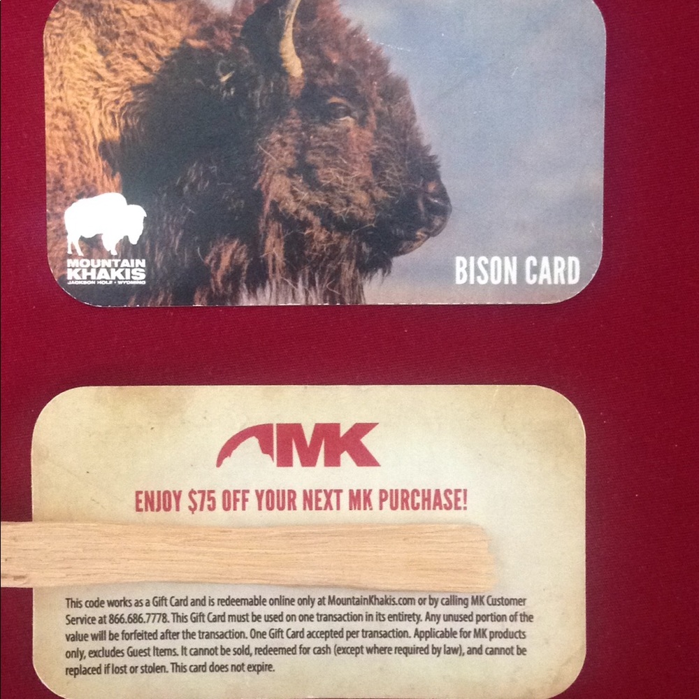$75 and $15 gift cards to mountain khaki